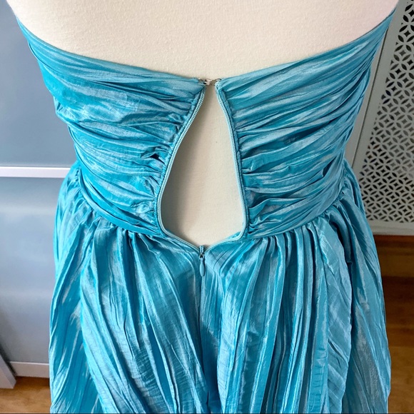 ABS Allen Schwartz Strapless Blue Cocktail Dress - Picture 5 of 8